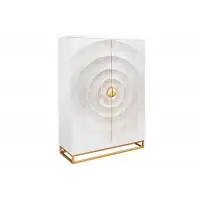 Comandă rapid | Dulap bar din Lemn de mango Alb si Metal Auriu L95xH140cm GOLDEN SUNSET