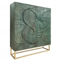 Dulap din Lemn de mango Turcoaz si Metal Auriu L100xH120cm SNAKE | Recomandare