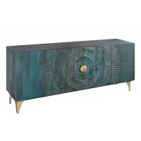 Produs nou lansat - Comoda din Lemn de mango Turcoaz si Metal Auriu L177xH76cm GOLDEN SUNSET