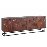 Calitate de top - Comoda din Lemn de salcam Maro si Metal Negru L175xH76cm Dune