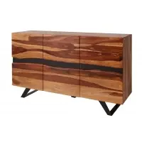 În topul vânzărilor - Comoda din Lemn de sheesham Maro si Metal Negru L148xH85cm AMAZONAS