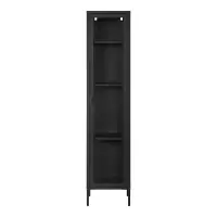 Dulap ingust cu 1 usa din Sticla si Metal Negru L40xH180cm Brisbane Slim | Se epuizează rapid