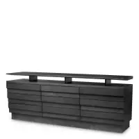 Profită acum | Comoda din Furnir de stejar Gri carbune L200xH79cm Quintino Eichholtz