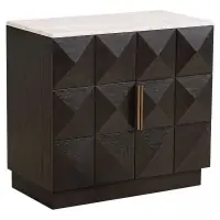 Comoda mica din Piatra Bej si Lemn de stejar Maro L85xH78.5cm Claremont Richmond Interiors - Reducere extra