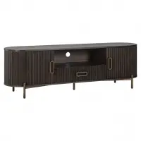 Comoda TV din Metal si Lemn de stejar Bronz/Maro L182xH56cm Luxor Richmond Interiors - Calitate de top