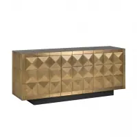 Comandă cu încredere | Comoda din Metal si MDF Auriu antichizat/Negru L180xH77cm Collada Richmond Interiors