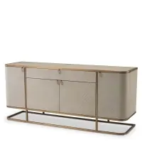 Calitate de top - Comoda din Lemn masiv de stejar si Otel inoxidabil crem/Auriu NAPA VALLEY L170xH75cm