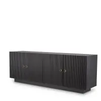 Comoda din Lemn masiv de stejar Negru DIMITRIOS L220xH79cm - Cumpără azi