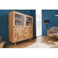 Economisește acum - Vitrina din lemn masiv de salcam Mystic Living L118cm x H140cm x l40cm
