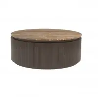 Masuta de cafea din MDF/Metal Maro si Travertin Maro D90xH35cm Russo Richmond interiors | Recomandarea clienților