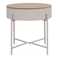 Masuta laterala din Metal Bej si MDF Maro L40xH40cm Sisco - Economisește