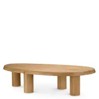 Masuta de cafea Asimetrica din Lemn de stejar Maro L150xl80cm Prelude Eichholtz - Preț atractiv