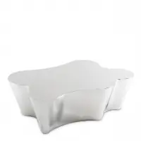 Ofertă flash | Masuta de cafea Asimetrica din Otel inoxidabil Argintiu L116xH38cm Sceptre