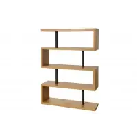 Plată securizată | Etajera din MDF Maro si MDF/Metal Maro/Negru L120xH165cm SNAKE