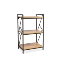 Reducere | Raft din MDF si Metal Maro/Negru ROYAL L60xH99cm