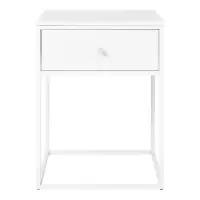 Economii suplimentare - Noptiera din Metal Alb si MDF Alb L40xH55cm Vita
