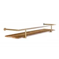 Polita din Lemn de pin Maro si Metal Alama L70xH9cm HERITAGE | Selecție premium