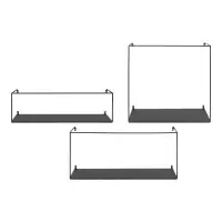 Preț excelent | Set 3 polite din Metal Negru L50/55/40xH15/20/40cm Ulmo