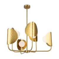 Lustra din Metal Alama si Sticla Alb H85.2xL65.7cm Tropic | Economisește