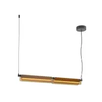 Lustra din Metal Negru si Sticla Auriu Amber H312xL93cm Flat | Direct din fabrică