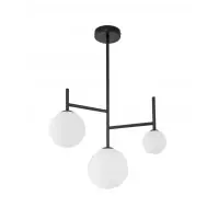 Comandă online - Lustra structura din Aluminiu Negru si abajur din Sticla Alb H71xL49cm IP20 BLAKY