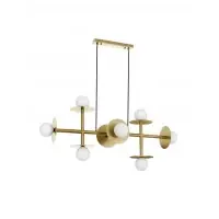 Cantități limitate | Lustra structura din Metal Auriu si abajur din Sticla Alb H135xL109cm IP20 PIELO