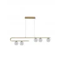 Ofertă - Lustra structura din Metal Auriu si abajur din Sticla Transparent H180xL113cm IP20 MIRANO