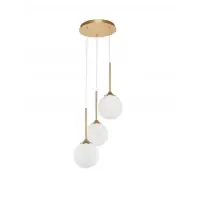 Lustra structura din Metal Auriu si abajur din Sticla Alb H180xL25cm IP20 CANTONA | Grăbește-te