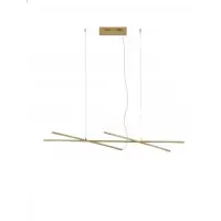 Lustra structura din Metal Auriu si abajur din Acrilic Alb H200xL115cm IP20 27W 1491lm 3000k RACCIO - Disponibil acum