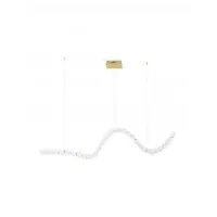 Cantități limitate - Lustra structura din Metal Auriu si abajur din Sticla Alb H200xL167cm IP20 98W 5563lm 3000k PERLA