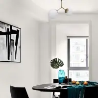 Lustra din Metal Auriu si Sticla Alb H28xL44cm 2 becuri E27 40W Damar - Ofertă avantajoasă