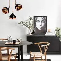 Plasează comanda acum | Lustra din Metal Negru H75xD50cm 3 becuri E27 40W Yıldo
