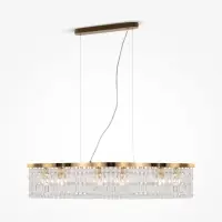 Lustra Asimetrica din Metal Auriu cu 6 becuri E14 60W L12xH138cm Dune | Preț avantajos
