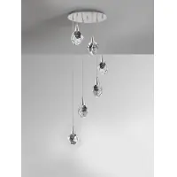 Calitate superioară - Lustra din Metal si Sticla Argintiu/Transparent D39xH140cm Aquaria