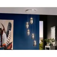Lustra rotunda cu inaltime reglabila din Sticla Transparent cu LED D38xH170cm Nebula | Disponibil acum