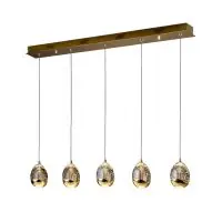 Alegerea clienților - Lustra dreptunghiulara cu inaltime reglabila din Sticla Transparent cu LED L96x9xH145cm Rocio