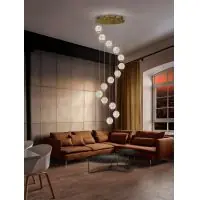 Cumpărături sigure | Lustra rotunda cu inaltime reglabila din Sticla Transparent cu LED D50xH300cm Austral