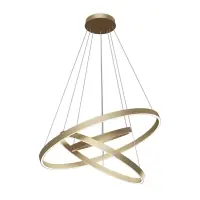 Lustra rotunda cu inaltime reglabila din Aluminiu Auriu cu LED D80xH120cm Rim - Cumpără în siguranță