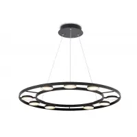 Super preț - Lustra rotunda cu inaltime reglabila din Metal Negru cu LED D80xH150cm Fad