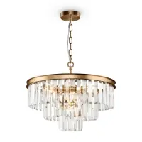 Lustra rotunda cu inaltime reglabila din Cristal Transparent cu 7 becuri D50xH115cm Revero | Lansare