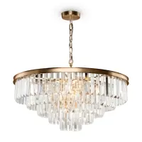 Premium - Lustra rotunda cu inaltime reglabila din Cristal Transparent cu 12 becuri D70xH120cm Revero
