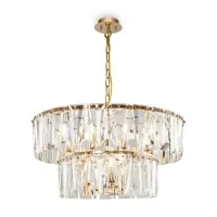 Plasează comanda acum | Lustra rotunda cu inaltime reglabila din Sticla Transparent cu 12 becuri D68xH80cm Puntes