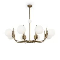 Lustra rotunda din Sticla Alb cu 8 becuri D103xH79cm Rendez-vous | Reducere mare