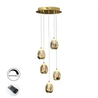 Lustra rotunda cu inaltime reglabila din Sticla Transparent cu LED D30xH150cm Rocio | Promoție