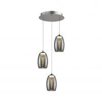 Direct de la producător - Lustra rotunda cu inaltime reglabila din Sticla Transparent cu LED D30xH140cm Nebula