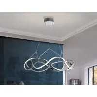 Lustra rotunda cu inaltime reglabila din Aluminiu Argintiu cu LED D80xH130cm Molly - Ultimele zile