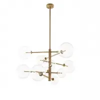 Lustra rotunda cu inaltime reglabila din Sticla Transparent cu 12 becuri D90xH150cm ARGENTO S - Produs apreciat