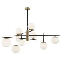 Lustra rotunda cu inaltime reglabila din Sticla Alb cu 9 becuri D132xH93cm Nostalgia - Calitate de top