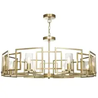 Lustra rotunda cu inaltime reglabila din Sticla Transparent cu 8 becuri D88xH144cm Bowi - Gata de expediere