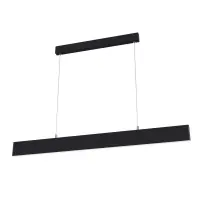Lustra dreptunghiulara cu inaltime reglabila din Metal Negru cu LED L119x4xH130cm Step | Plată securizată